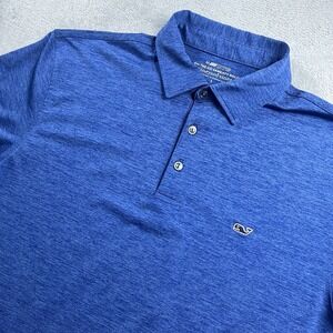 Vineyard Vines Men's On The Go Sankaty Polo Shirt Blue Sz Large